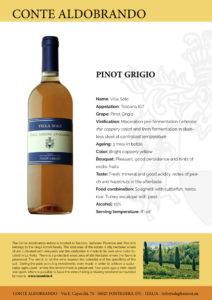 Pinot grigio IGT Toscana Bianco “Villa Sole”